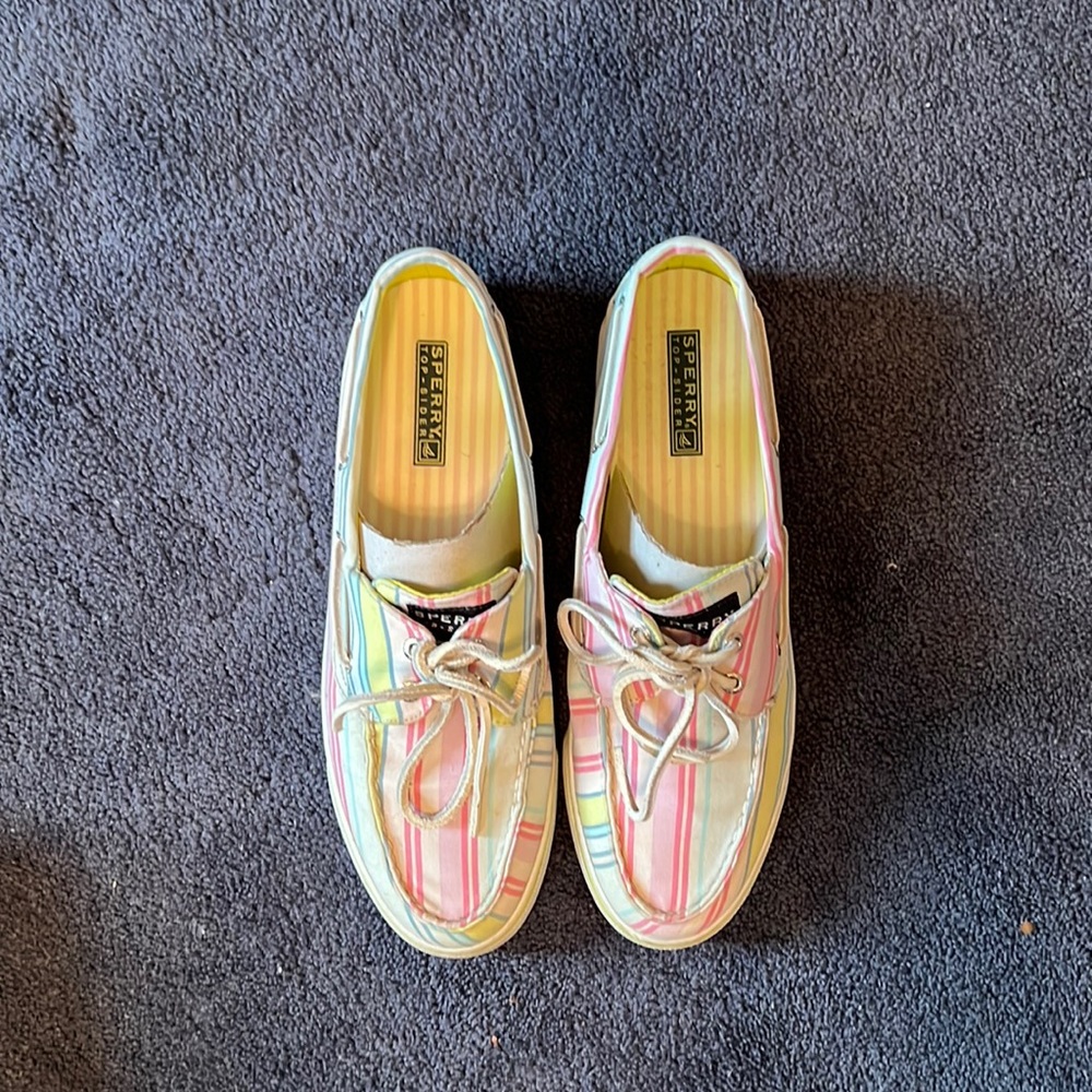 Multi colored Sperry topsiders